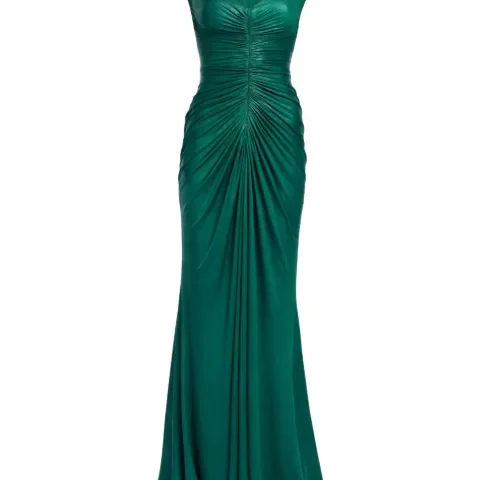 off-the-shoulder jersey maxi dress